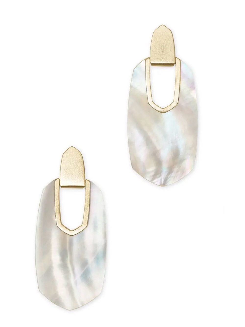Kendra Scott Gold and Abalone Shell Kailyn Statement Earrings NWT